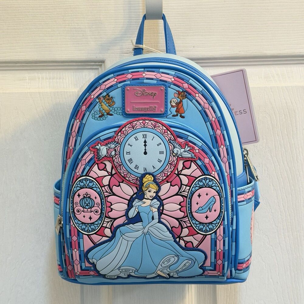 Loungefly Disney Cinderella Stained Glass Portrait Mini Backpack NWT STORE MODEL